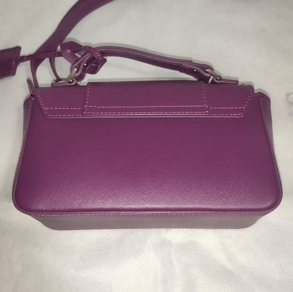 PATRIZIA PEPE Top Handle Mini Purple Leather Shoulder Bag - Picture 9 of 15